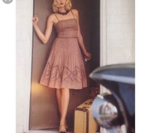 Mauve blush pink cotton dress